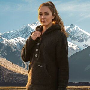 Avalanche Outdoor Supply Company Thermal Hoodie Medium womens black with buttons